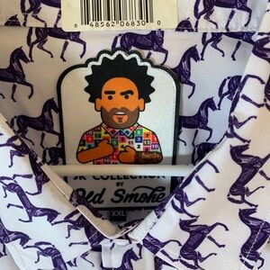 Men’s JK Collection Old Smoke Race Day Ready Men’s shirt prt pattern Horses 2Xl
